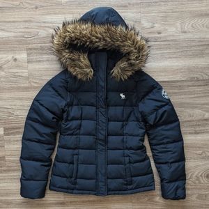 Abercrombie & Fitch Navy Puffer Jacket